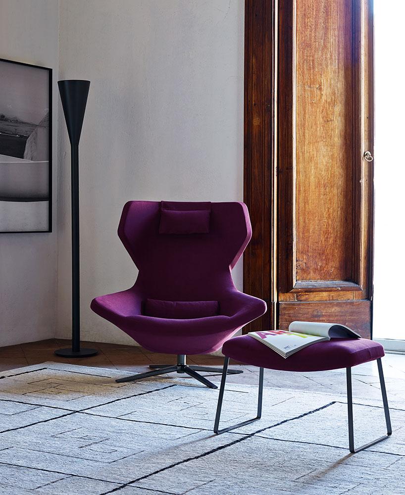 Swivel upholstered fabric armchair with 4-spoke base | Metropolitan '14 by B&B Italia