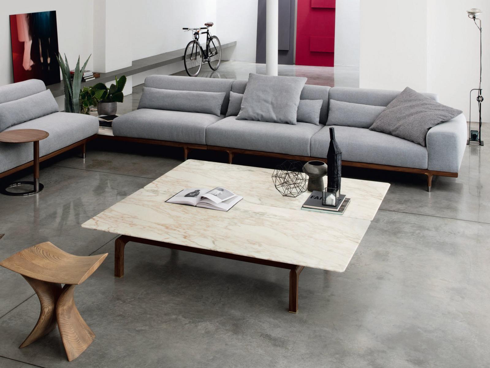 Rectangular marble coffee table for living room | Quay by Porada