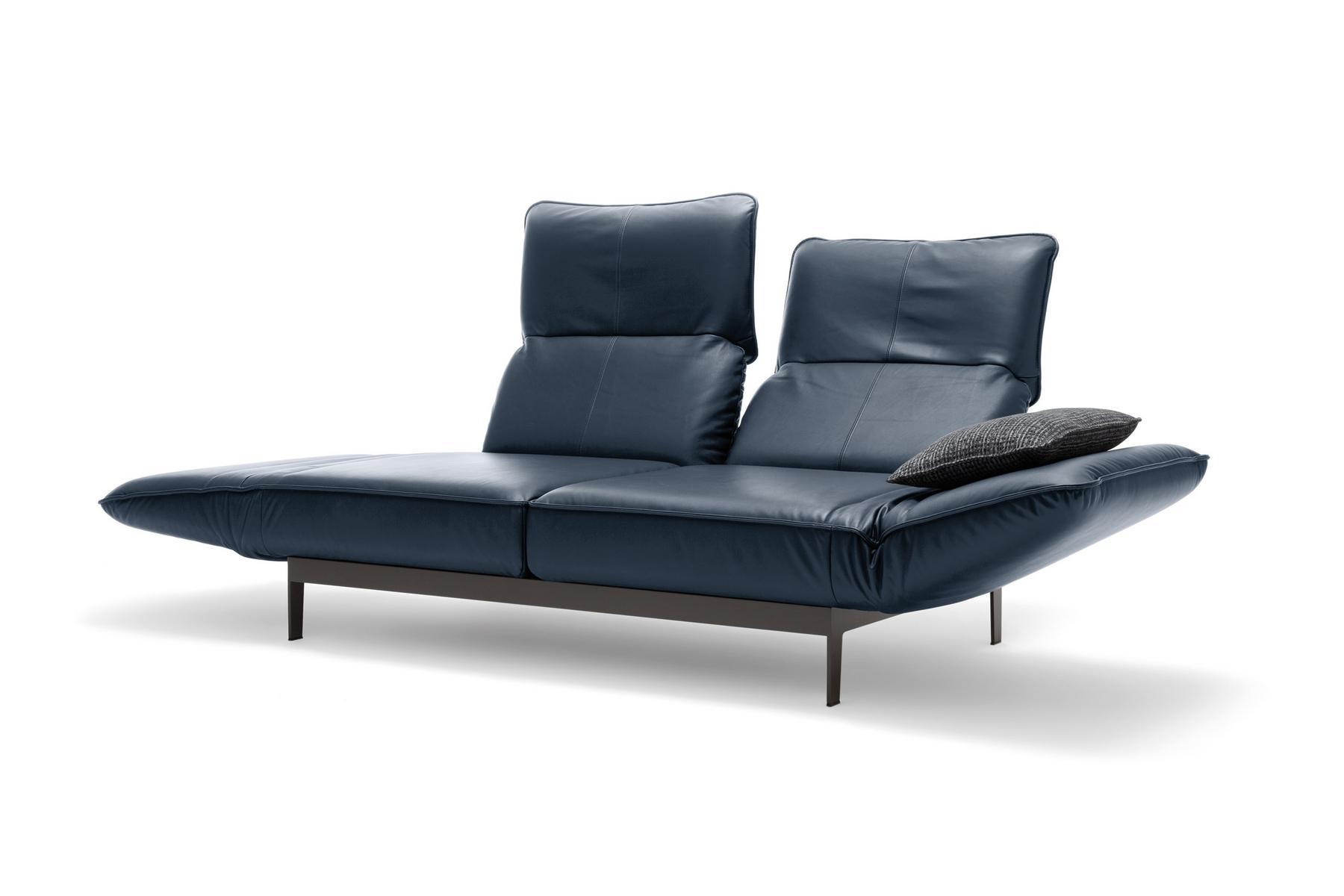 Leather sofa with chaise longue | 386 Mera by Rolf Benz