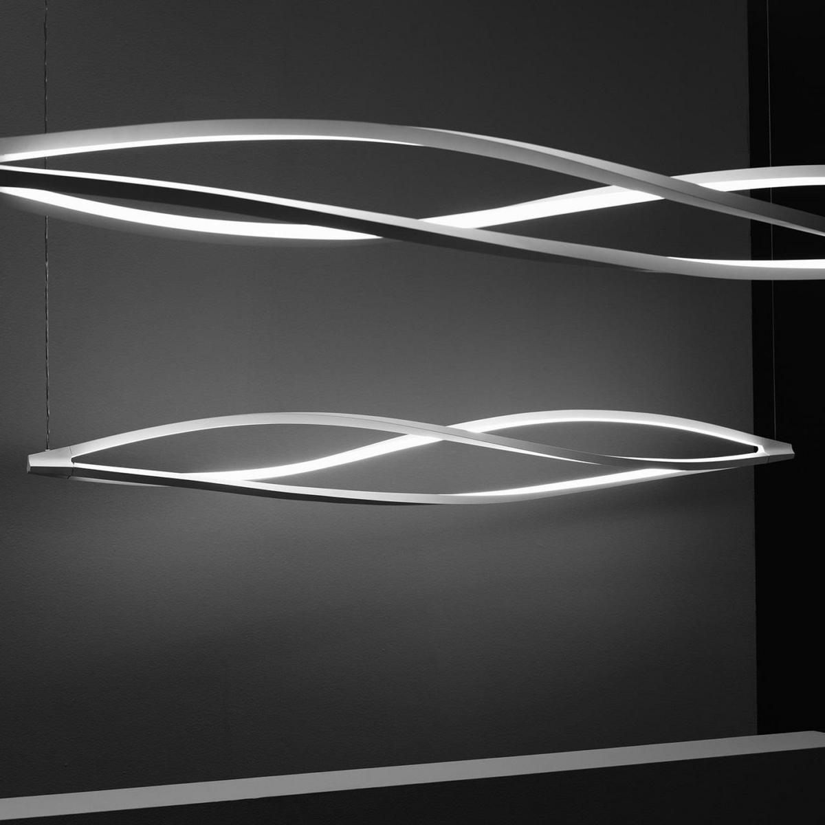 LED extruded aluminium pendant lamp | In The Wind Horizontal by Nemo