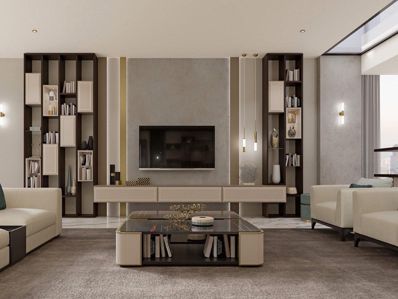 Custom wooden TV wall system | Pr.862.1 by Stella del Mobile