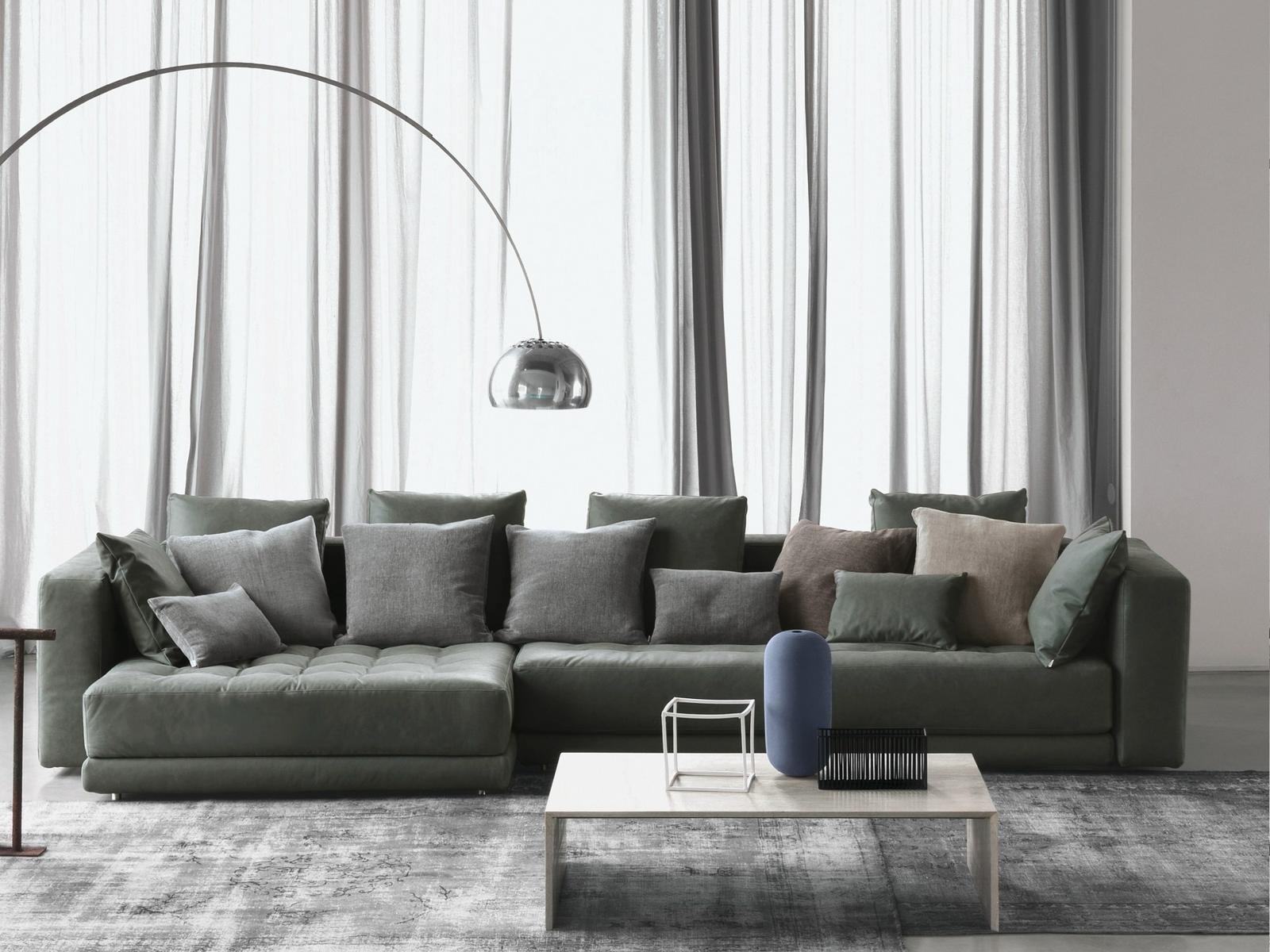 Sectional fabric sofa | Doze by Flou