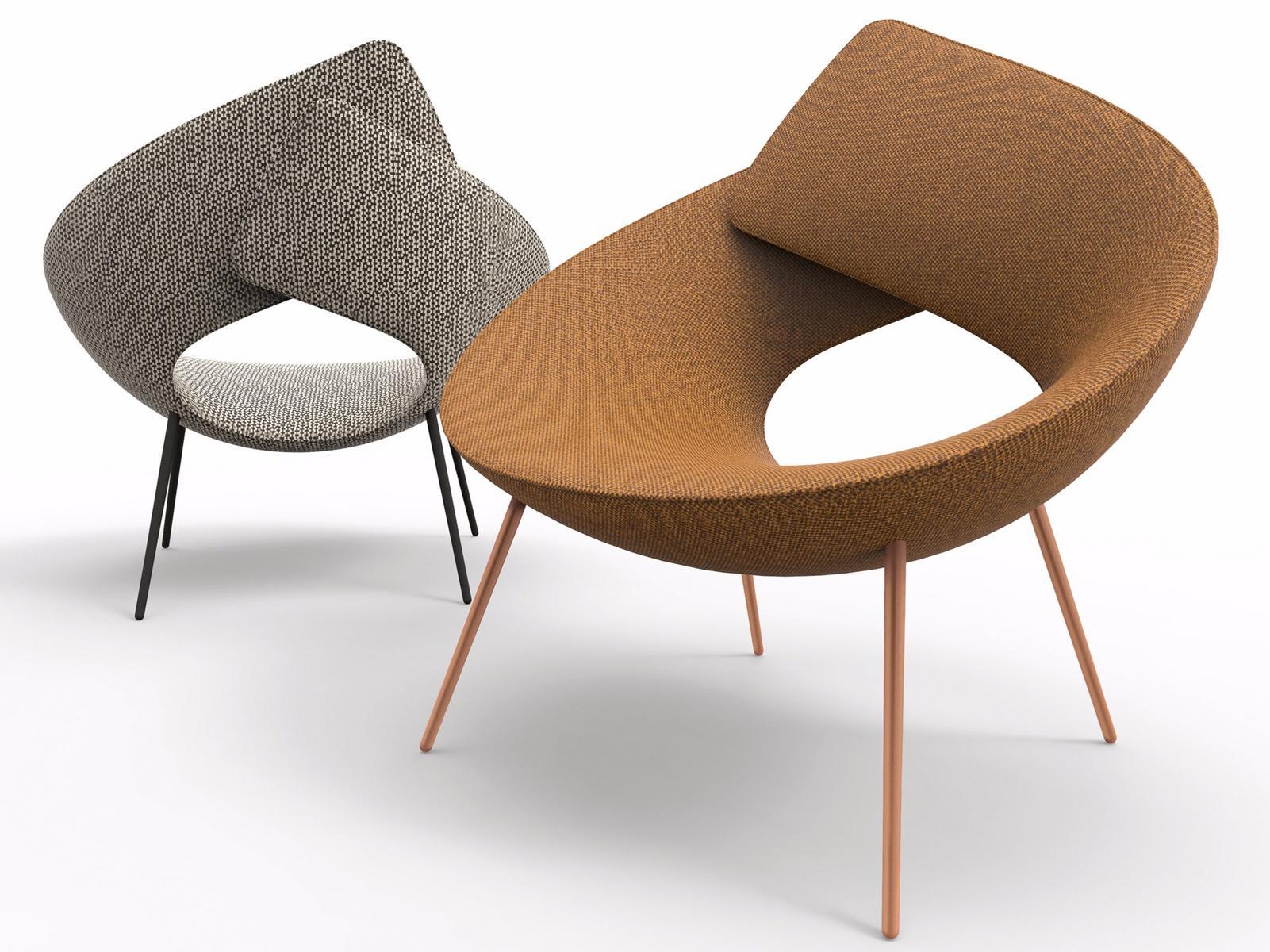 Upholstered fabric easy chair | Lock by Bonaldo