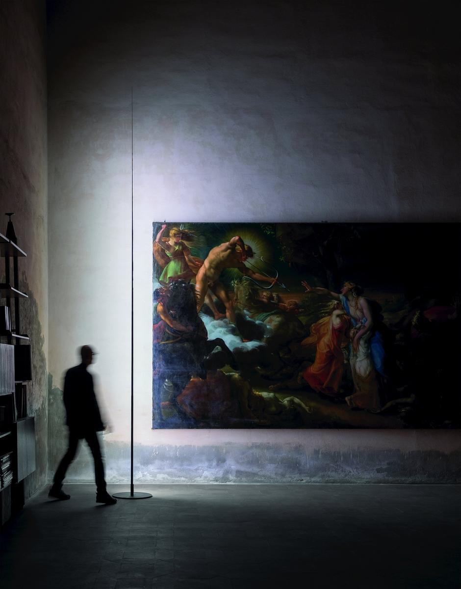 LED glass-fibre and metal floor lamp | Origine by Davide Groppi