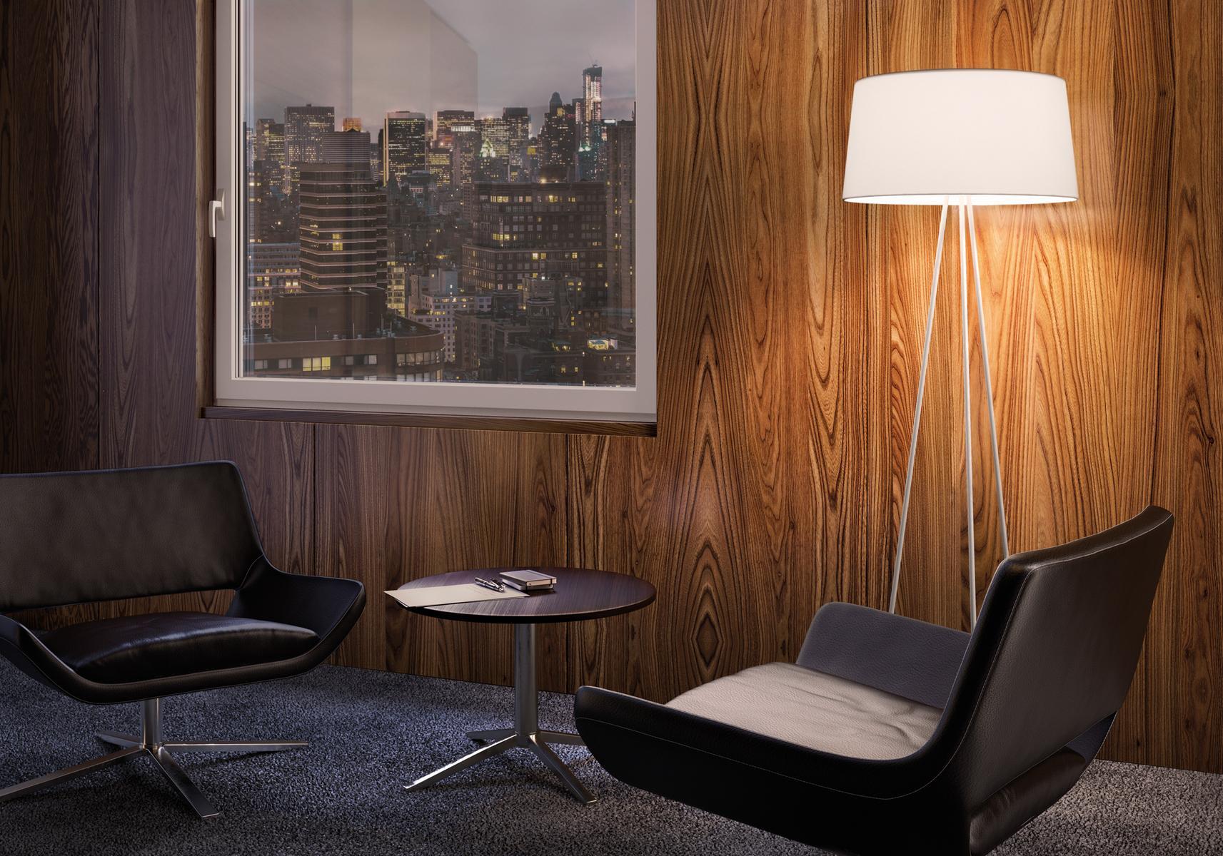 Fabric floor lamp with dimmer | Tripod by Kundalini