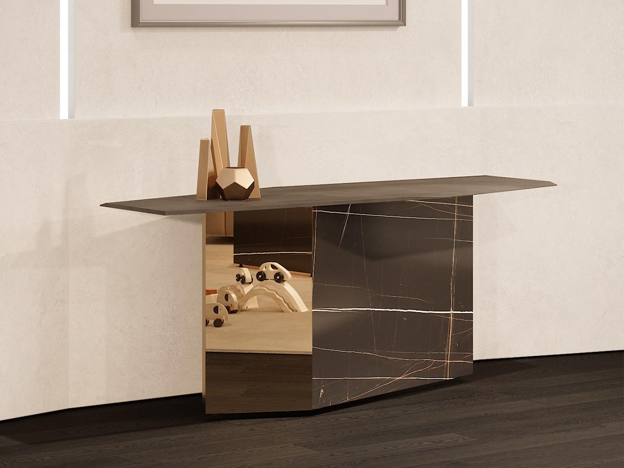 Wood and glass console table | Cubitum Console by Reflex