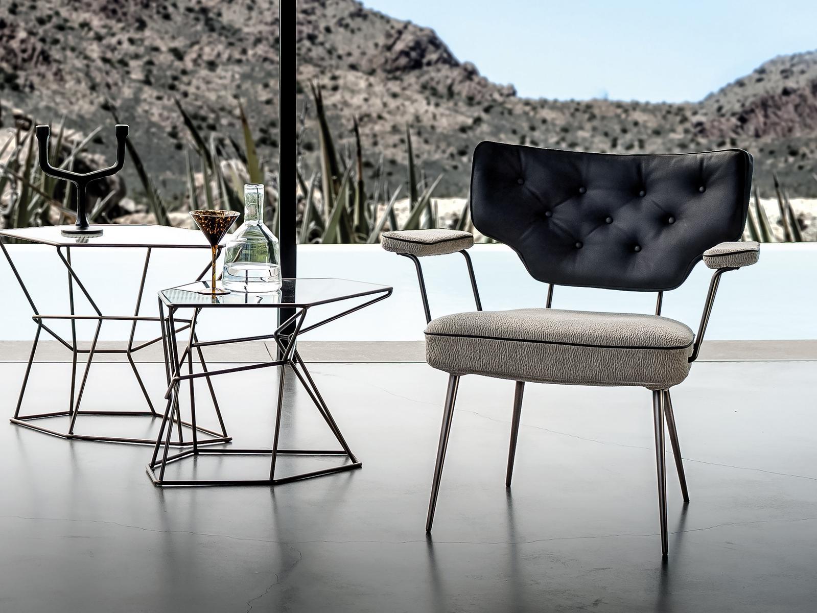 Upholstered chair with armrests | Twiggy by Arketipo