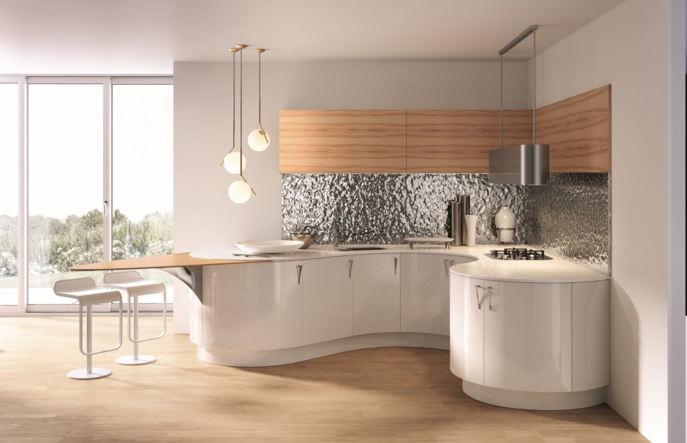 Metal kitchen with handles Aster Cucine Domina