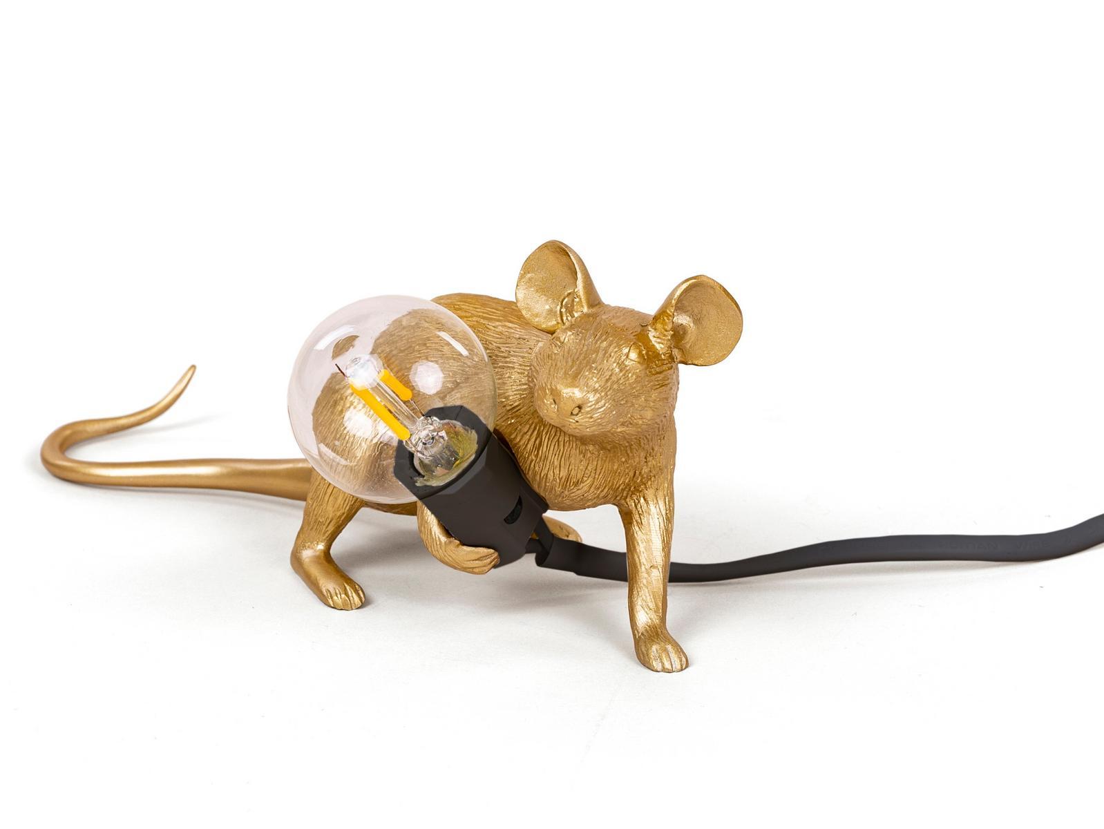 LED resin table lamp | Mouse Lamp Gold - Lop by Seletti