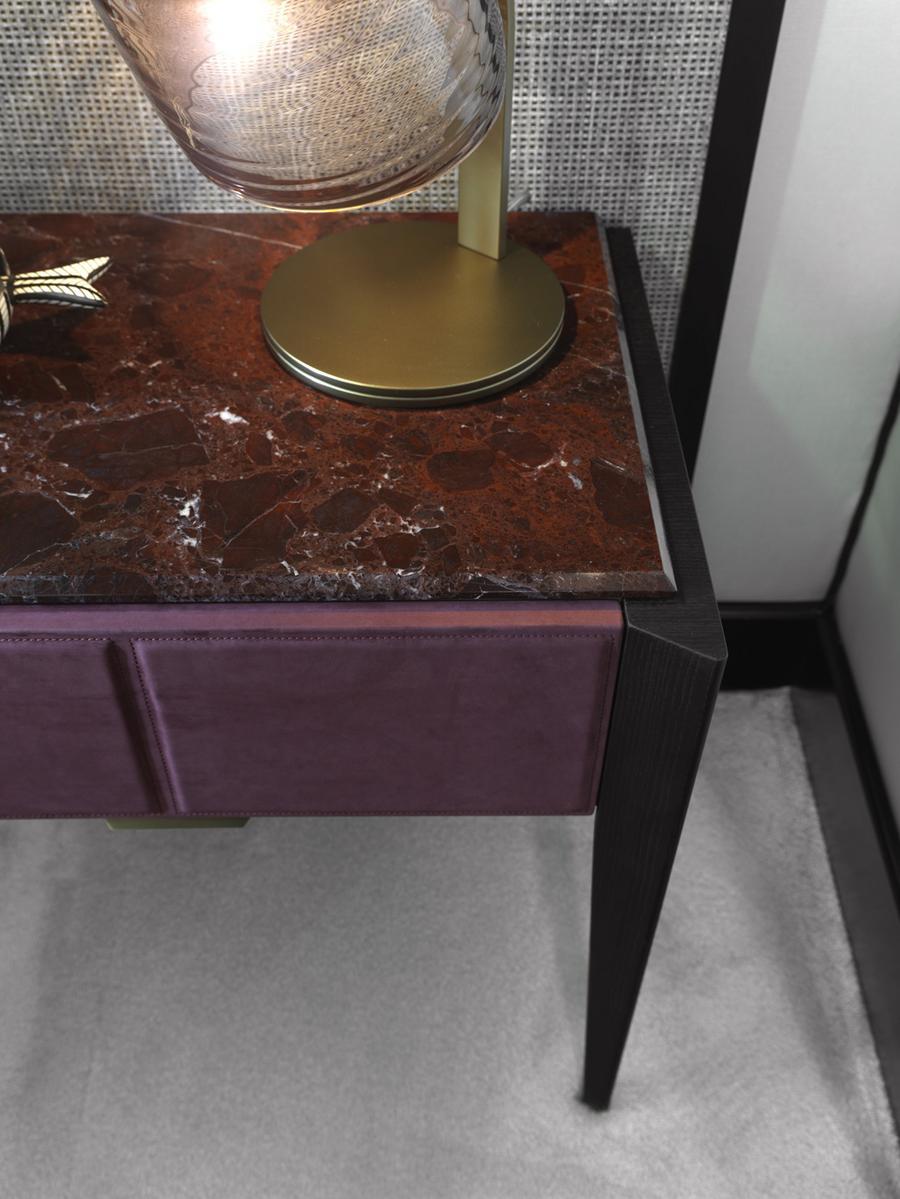 Rectangular wooden bedside table with drawers | Lepanto by Ezio Bellotti