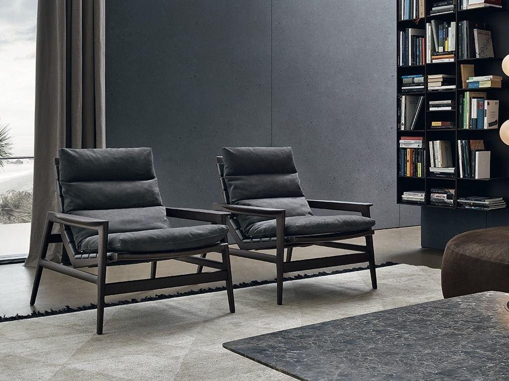 Upholstered fabric armchair with armrests | Ipanema by Poliform