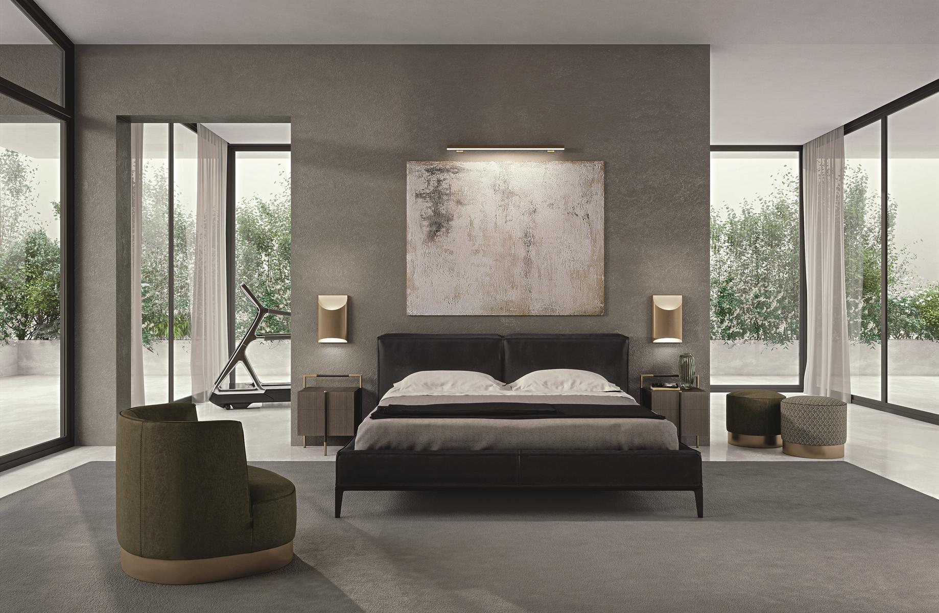 Square eucalyptus bedside table with drawers | Kevin by Frigerio