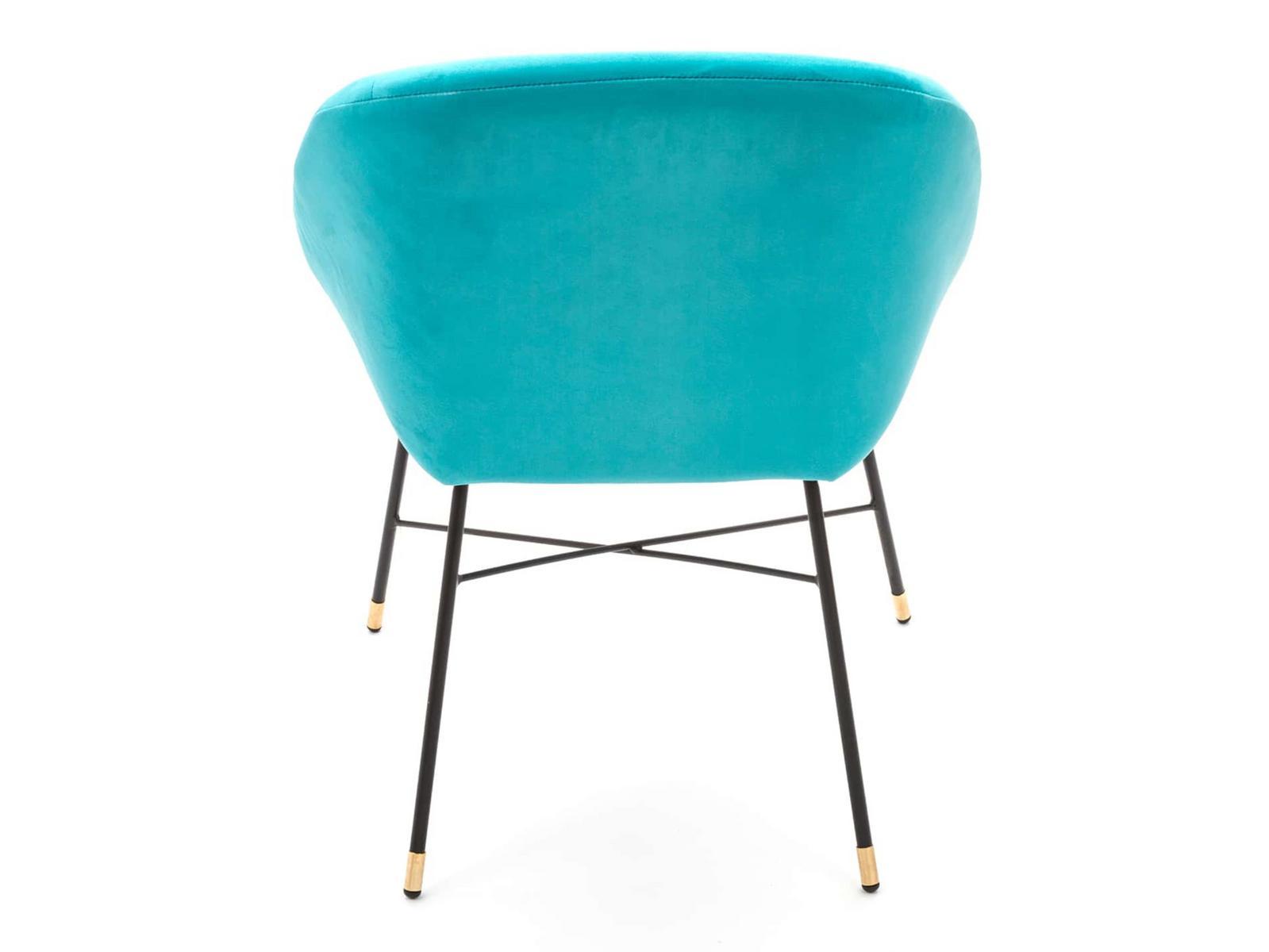 Upholstered fabric chair with armrests | Drill by Seletti
