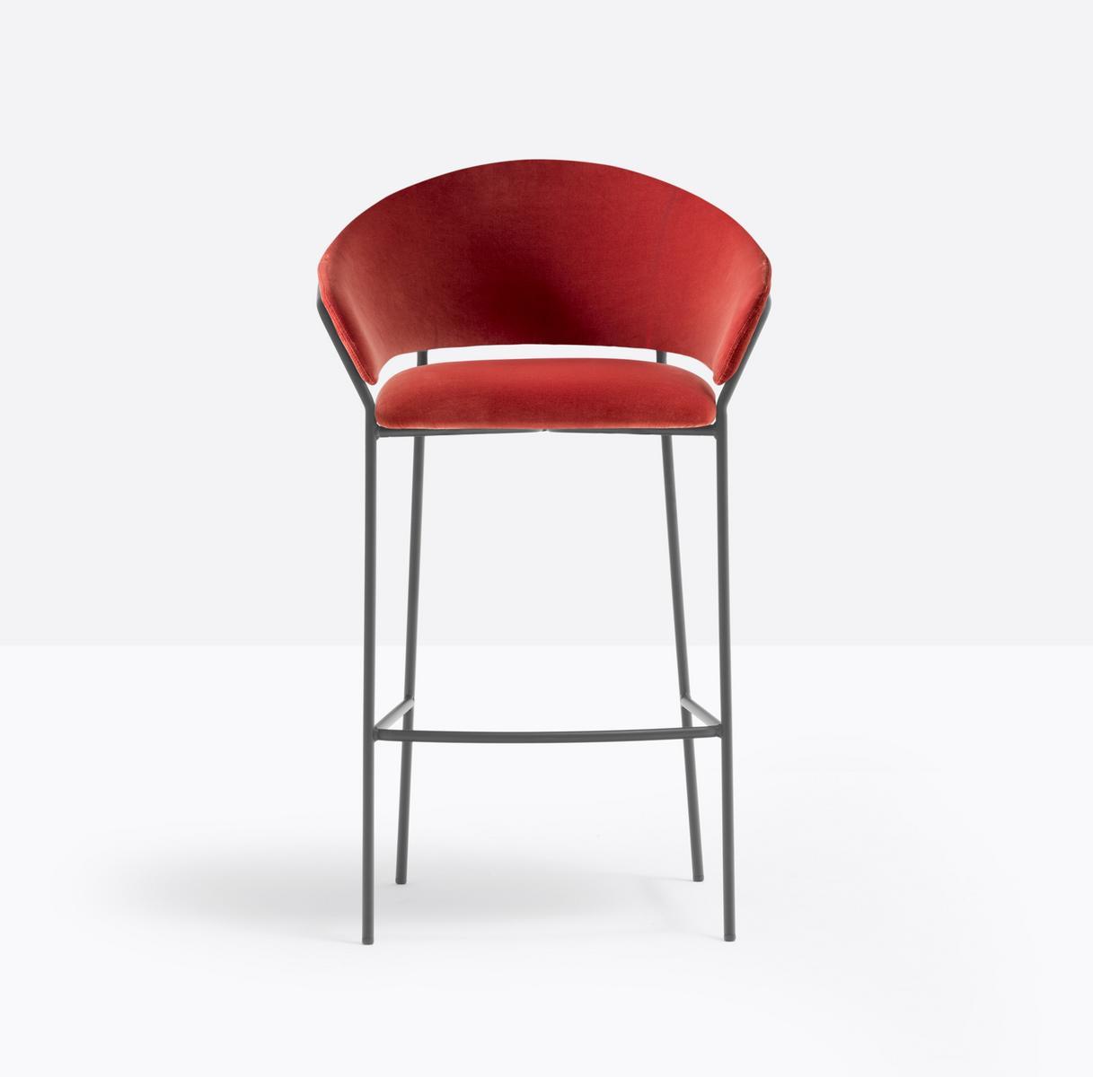 High upholstered stool with back | Jazz 3718 by Pedrali