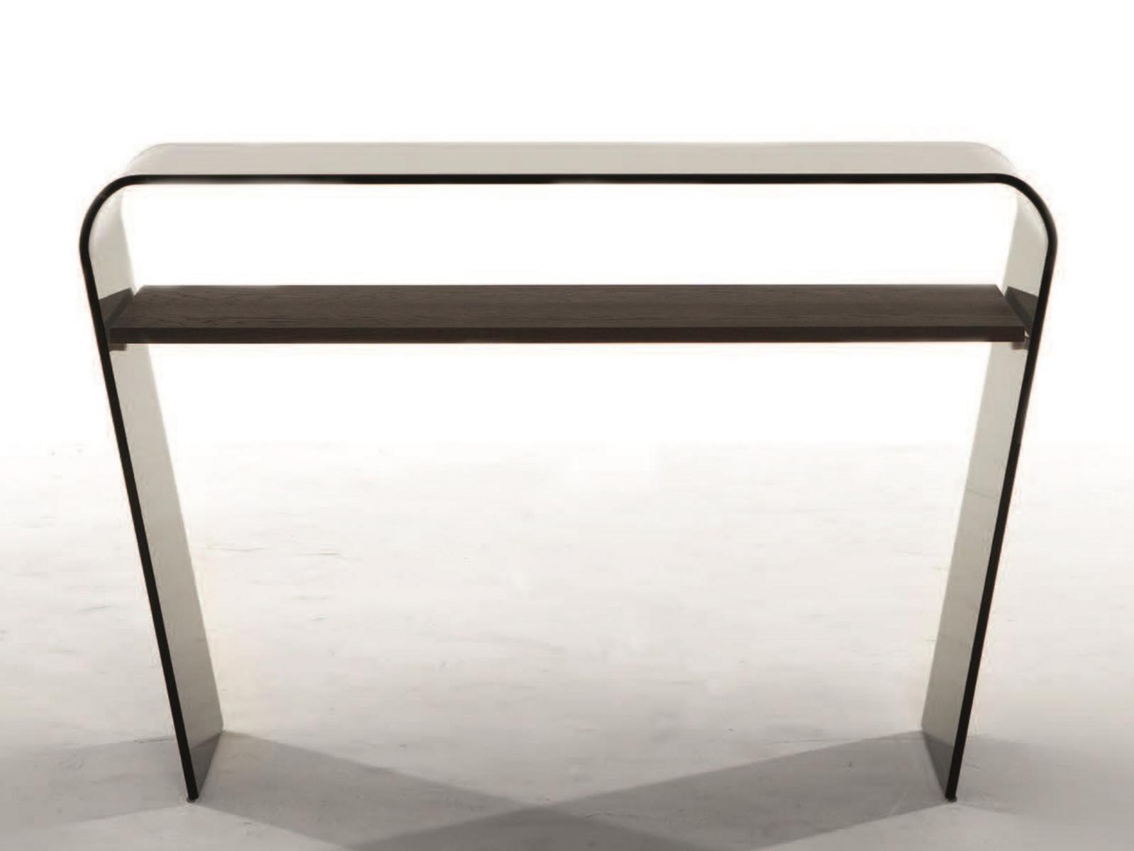 Rectangular glass console table with shelving | Altamura by Tonin Casa