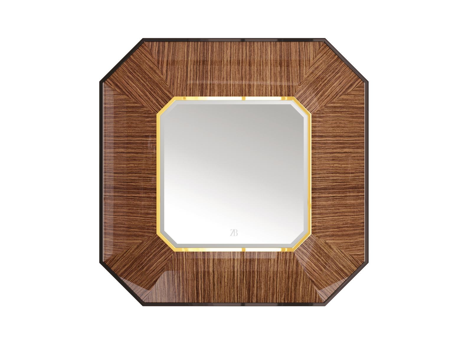 Wall mirror with frame in canaletto walnut | Jupiter by Bruno Zampa