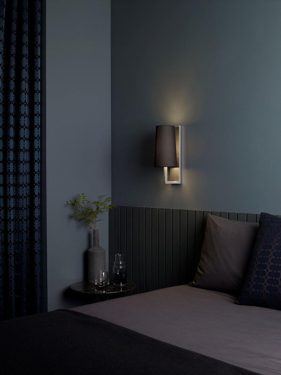 Aluminum wall lamp and fabric lampshade | Riva by Astro lighting