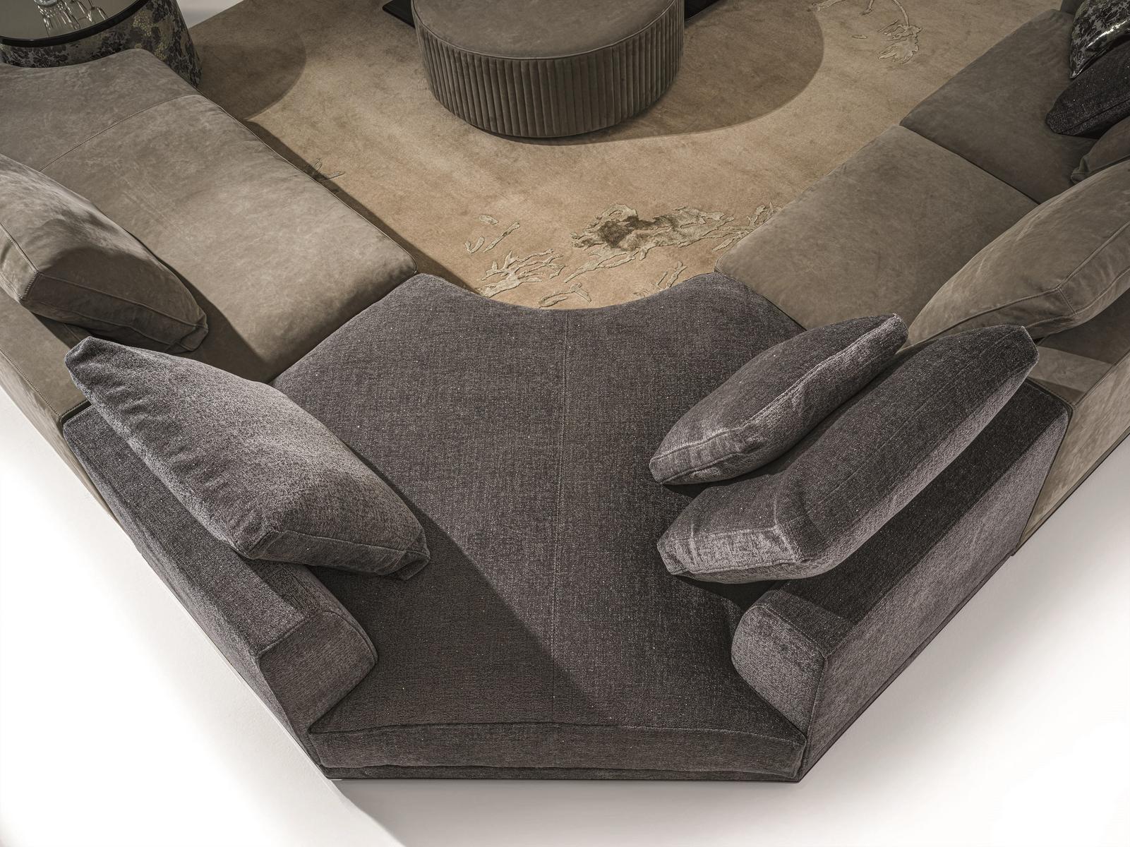 Corner velvet sofa | Atar by Longhi