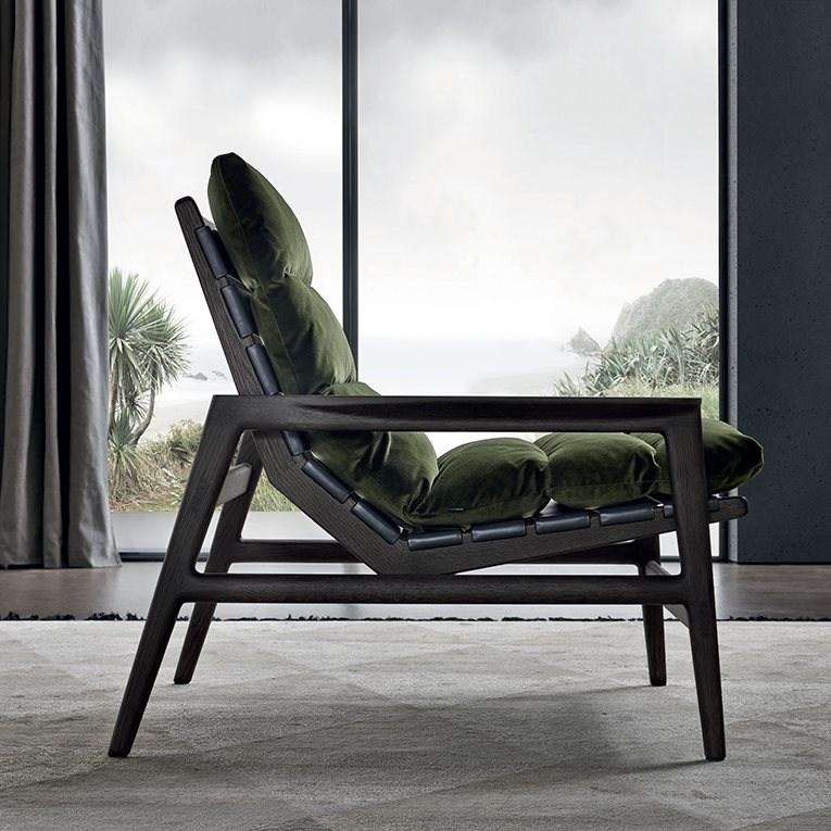 Upholstered fabric armchair with armrests | Ipanema by Poliform