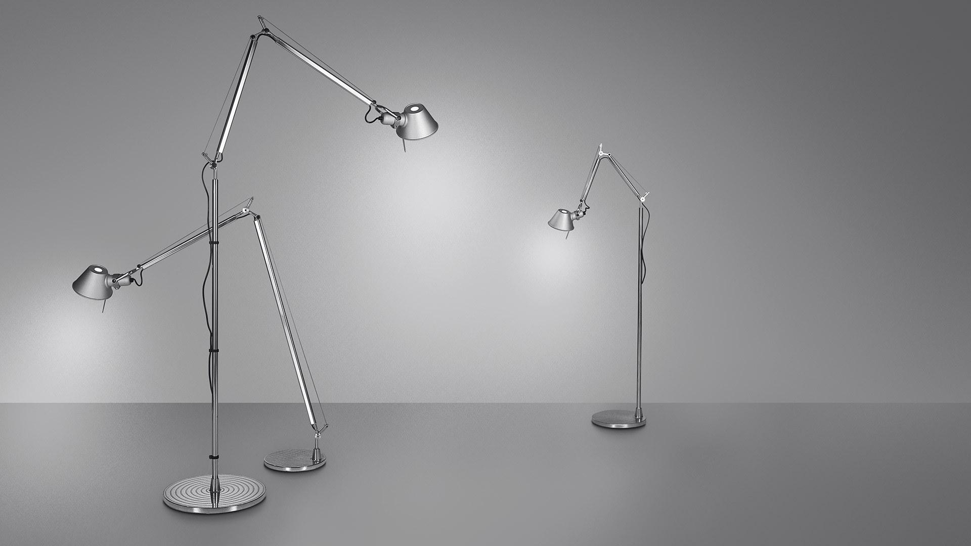 Adjustable aluminium floor lamp | Tolomeo Micro Floor by Artemide