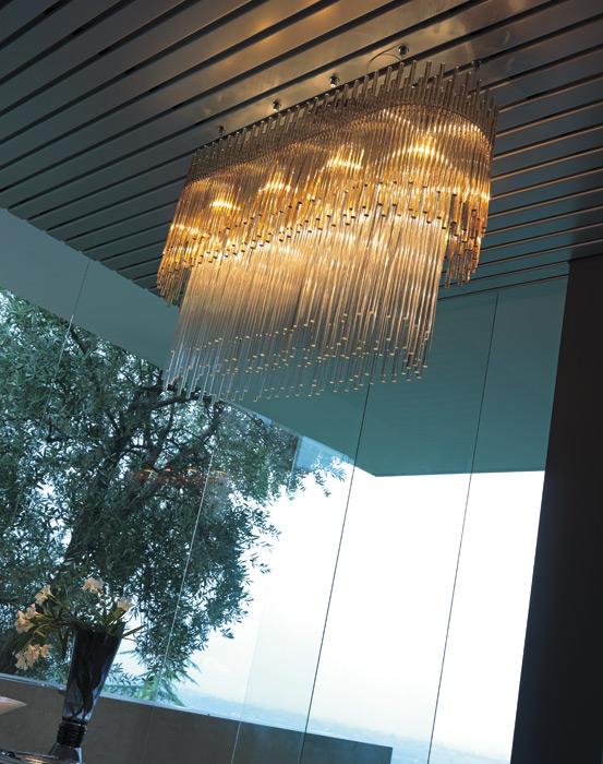 Glass chandelier | Diadema Sp O2 by Vistosi
