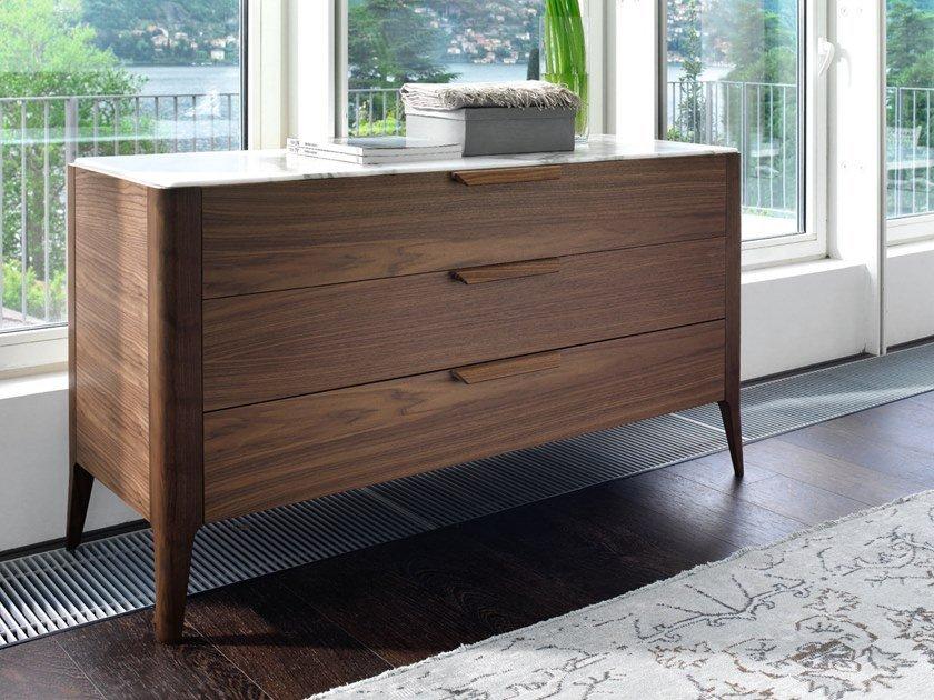 Walnut chest of drawers | Ziggy 3 by Porada