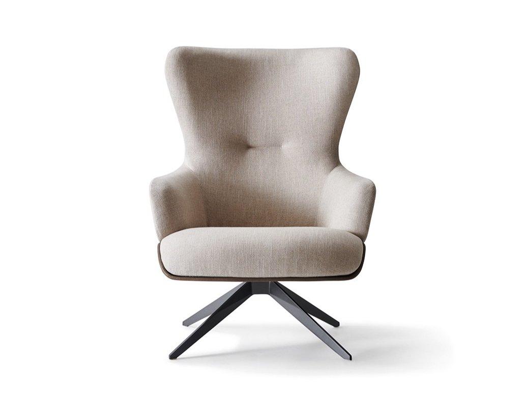 Wing fabric armchair with armrests | Kensington by Molteni
