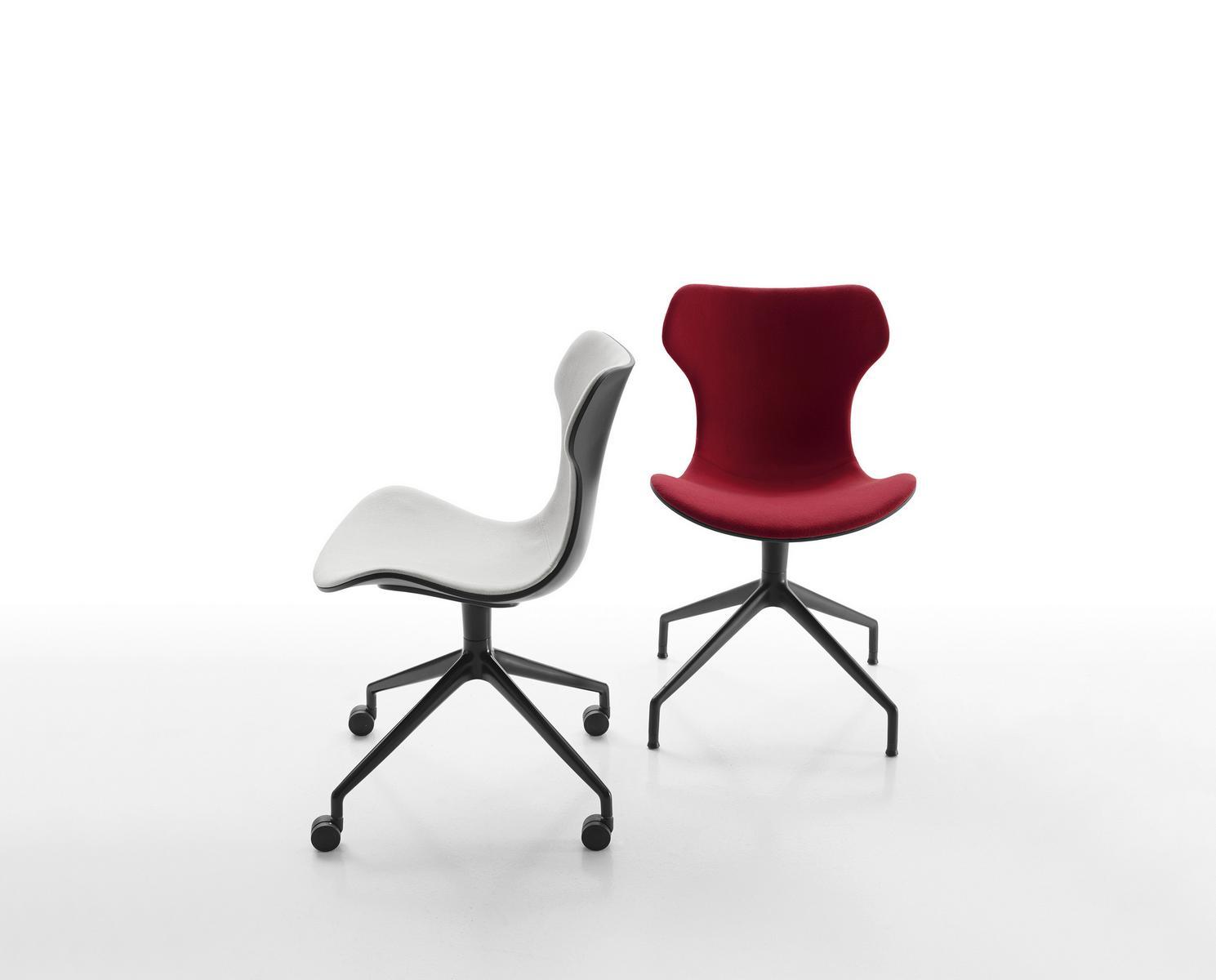 Fabric office chair with castors | Papilio Shell by B&B Italia