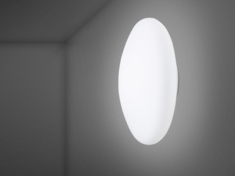 Glass wall lamp / ceiling lamp | Lumi White by Fabbian