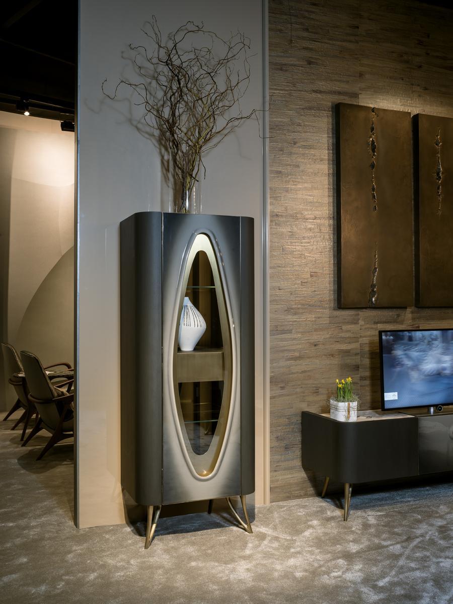 Ash display cabinet with integrated lighting | Pangea by Ezio Bellotti