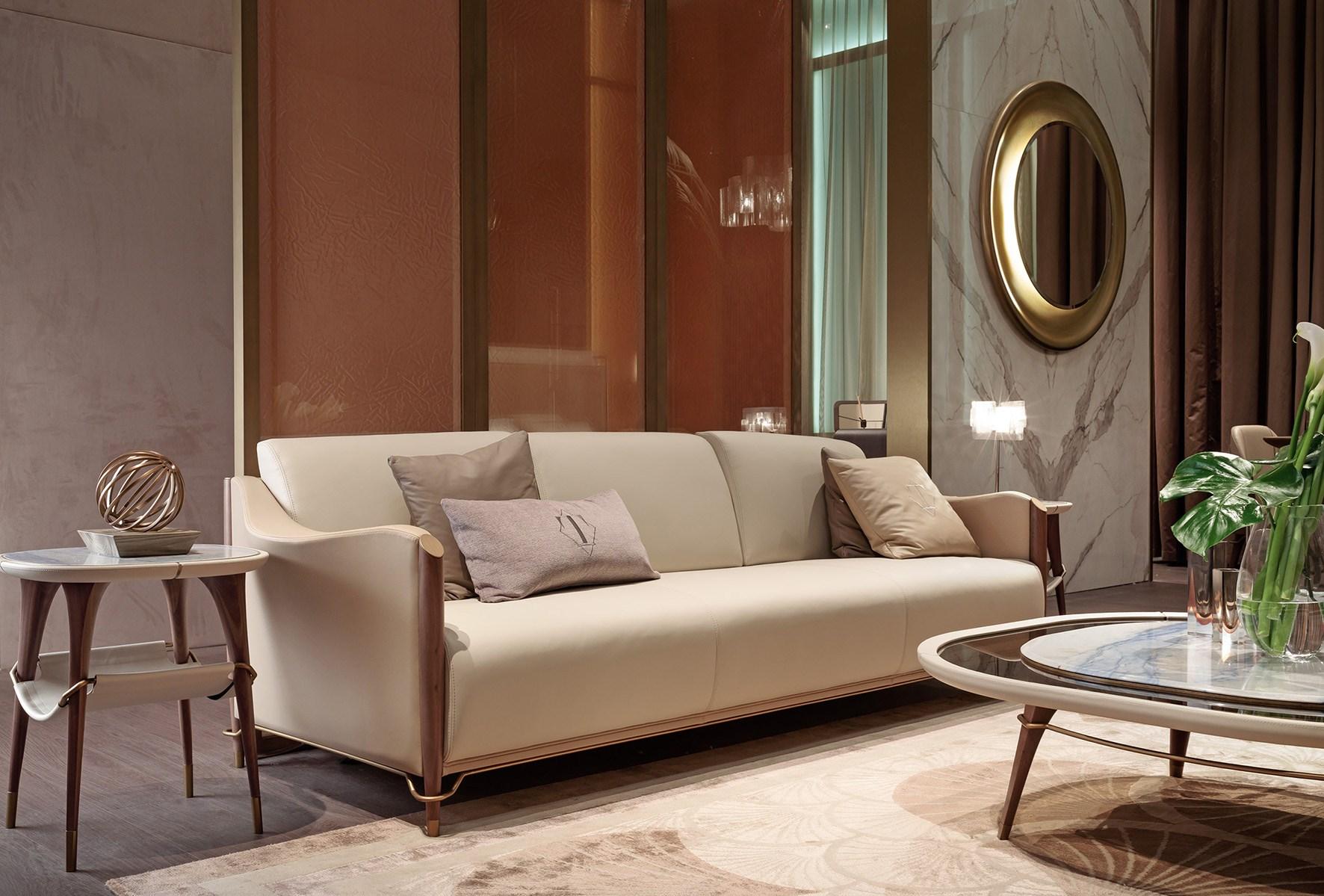 4 seater leather sofa | Melting Light by Turri