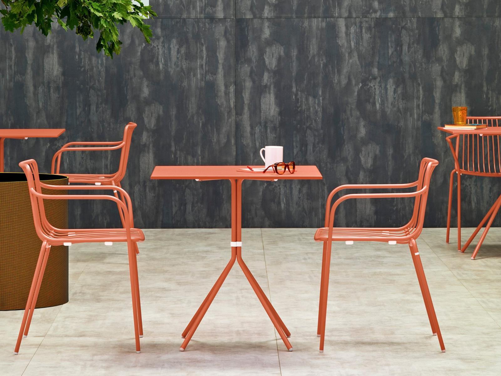 Metal garden chair with armrests | Nolita 3656 by Pedrali