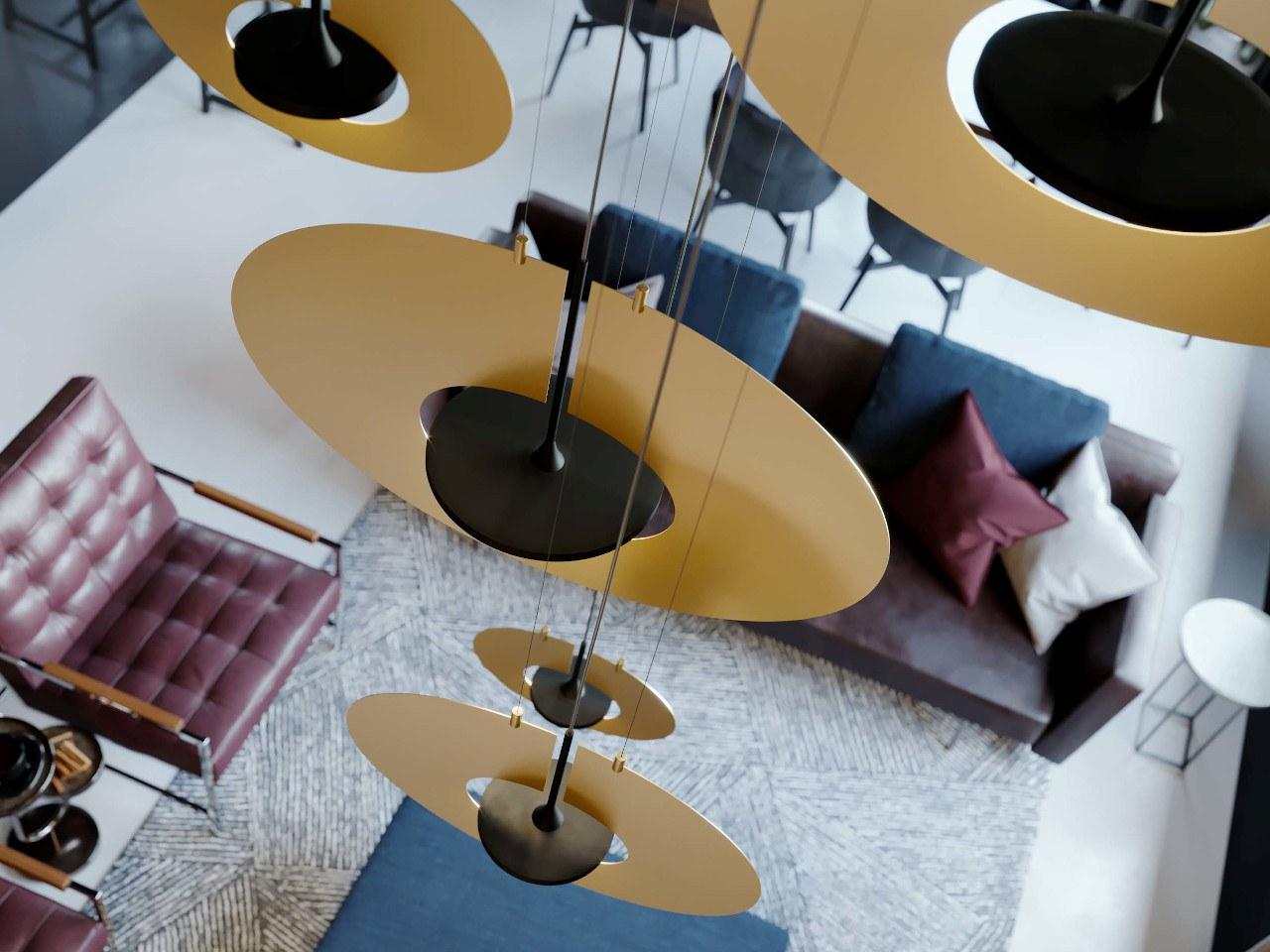 LED direct light Anodized aluminium pendant lamp | Eye In The Sky H1 by Ilfari