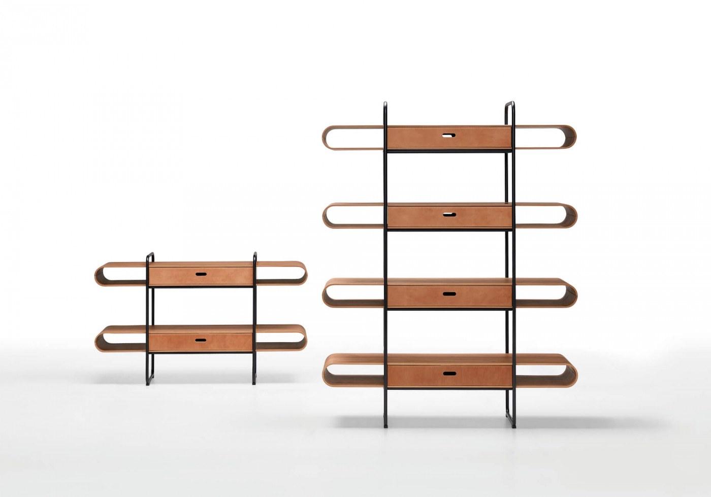Open wooden bookcase with drawers | Apelle by Midj