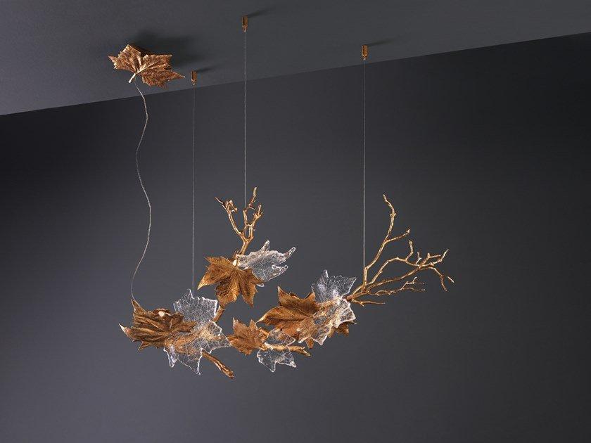 LED handmade bronze pendant lamp | Folio Ct3396/6 by Serip