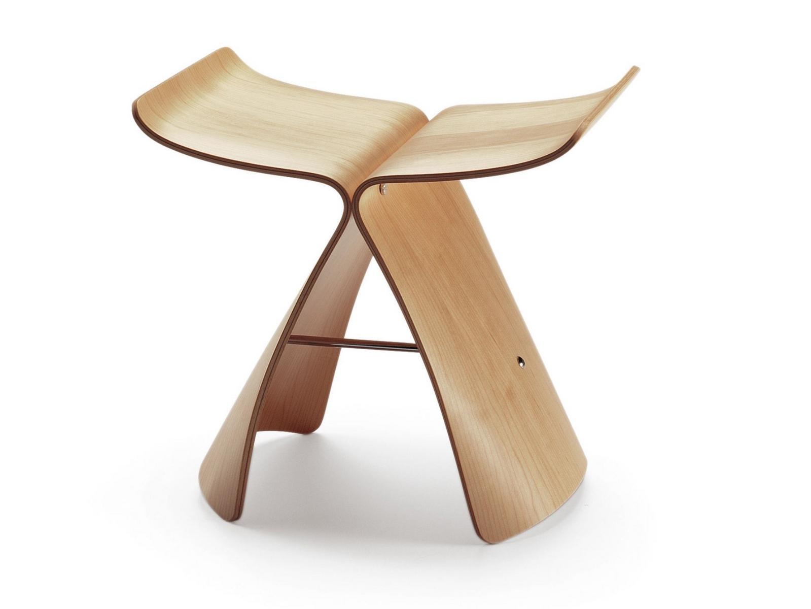 Low multi-layer wood stool | Butterfly by Vitra