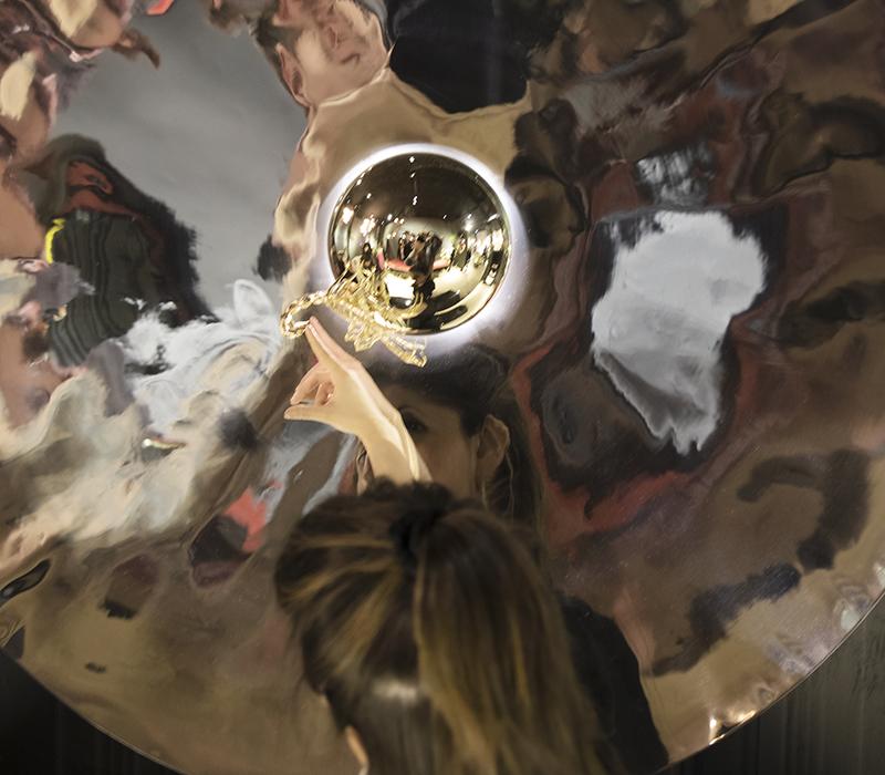 Wall-mounted stainless steel mirror with integrated lighting | Metamorphosis by Boca Do Lobo