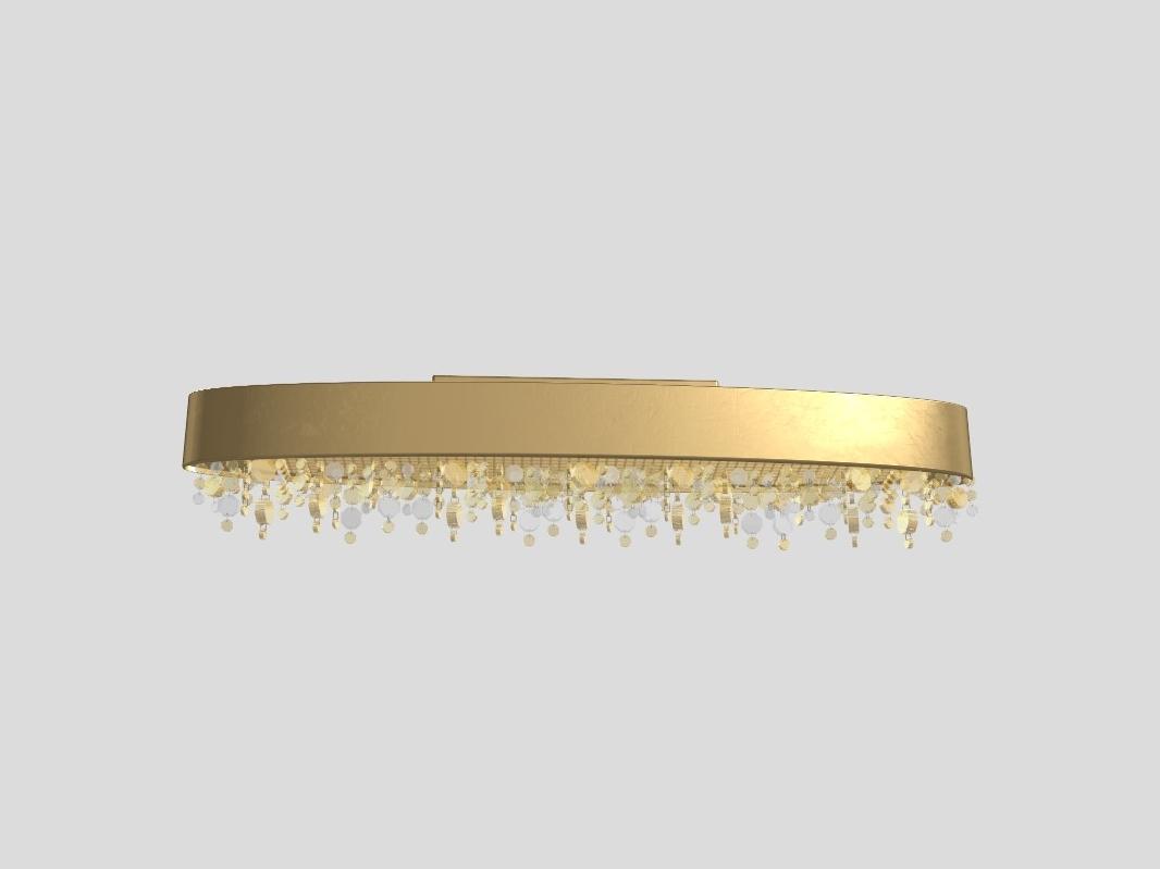 LED painted metal ceiling lamp with crystals | Olá Pl4 Ov 100 by Masiero