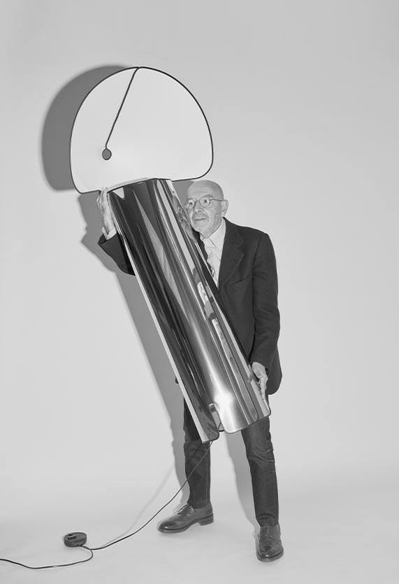 LED steel floor lamp with dimmer | Chiara by Flos