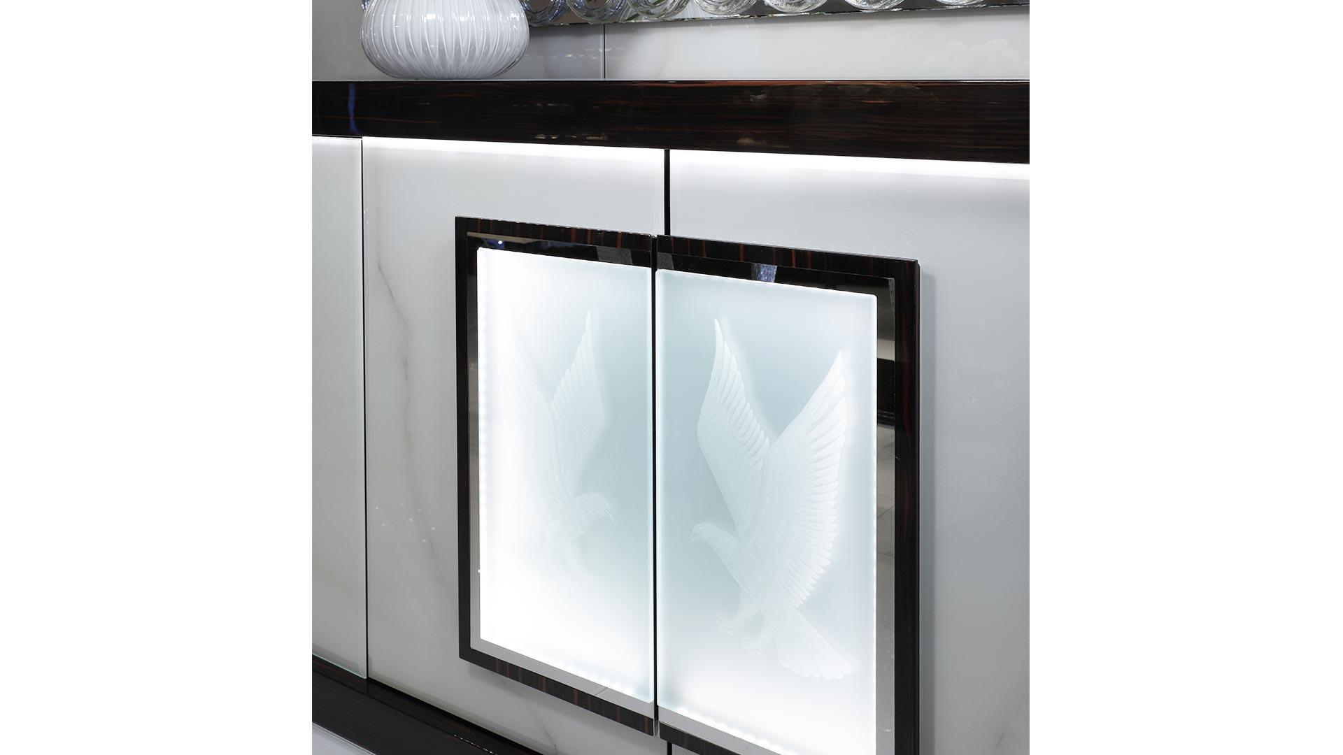 Wooden sideboard with integrated lighting | Palazzo Ducale by Reflex