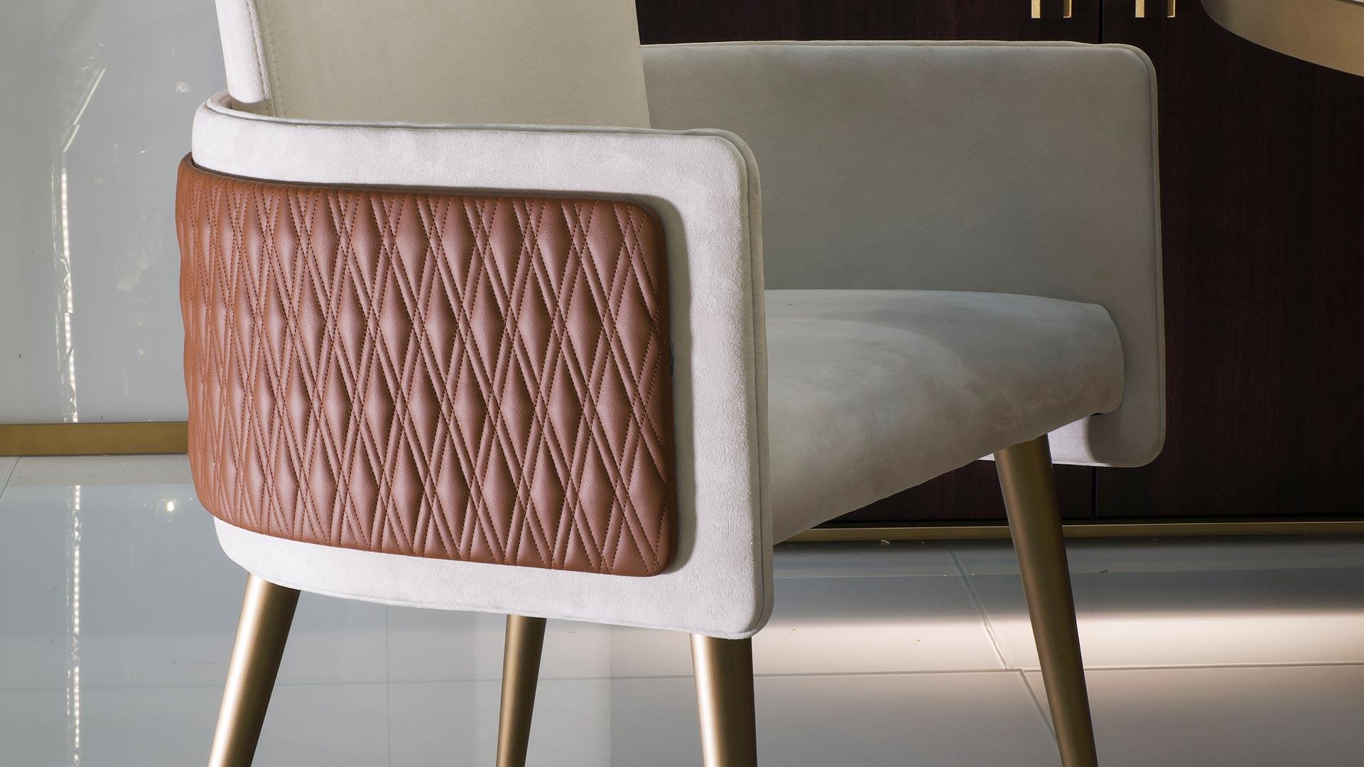 Upholstered leather chair with armrests | Amet by Reflex