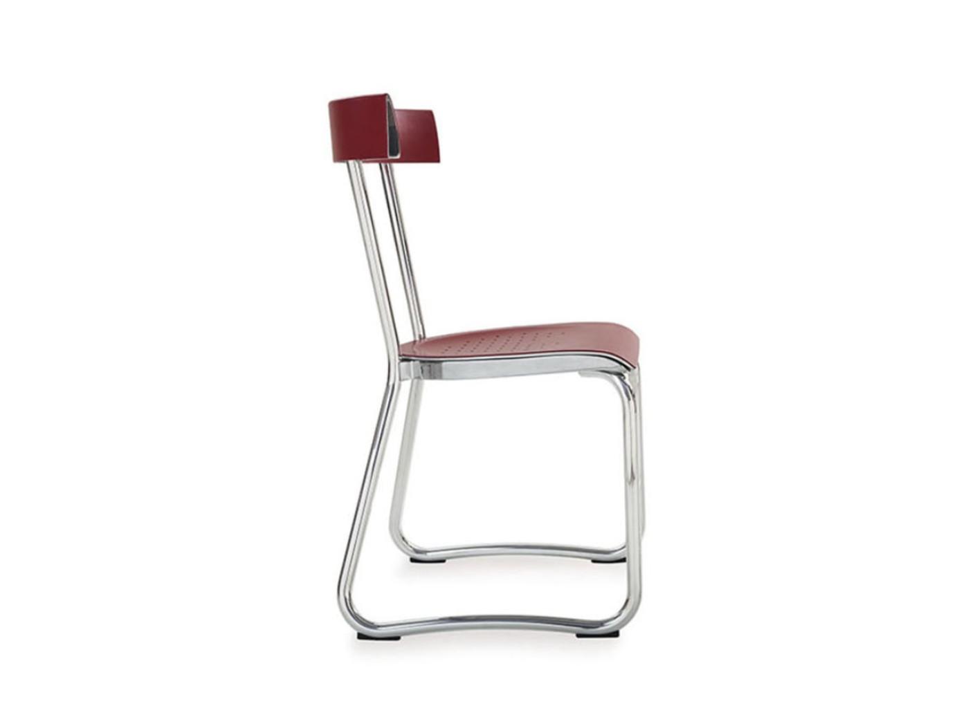 Sled base aluminium chair | D.235.2 by Molteni