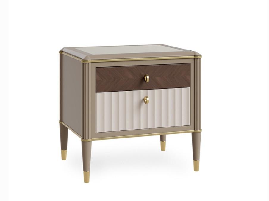 Rectangular linden bedside table with drawers | Pr.128 by Stella del Mobile