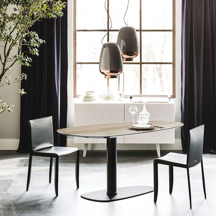 Oval metal table | Ipanema Keramik by Cattelan Italia