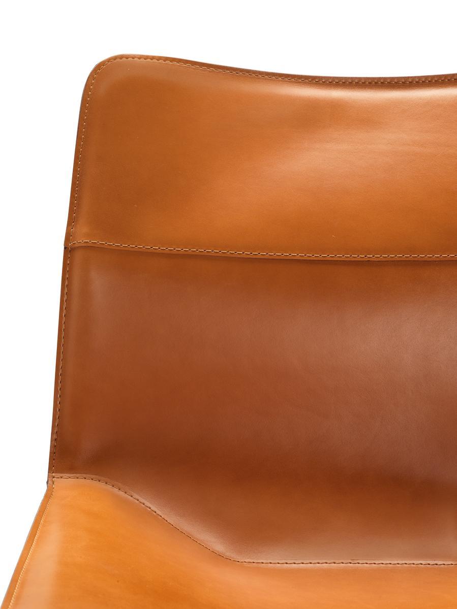 Upholstered tanned leather chair | Dan 2059 by Zanotta