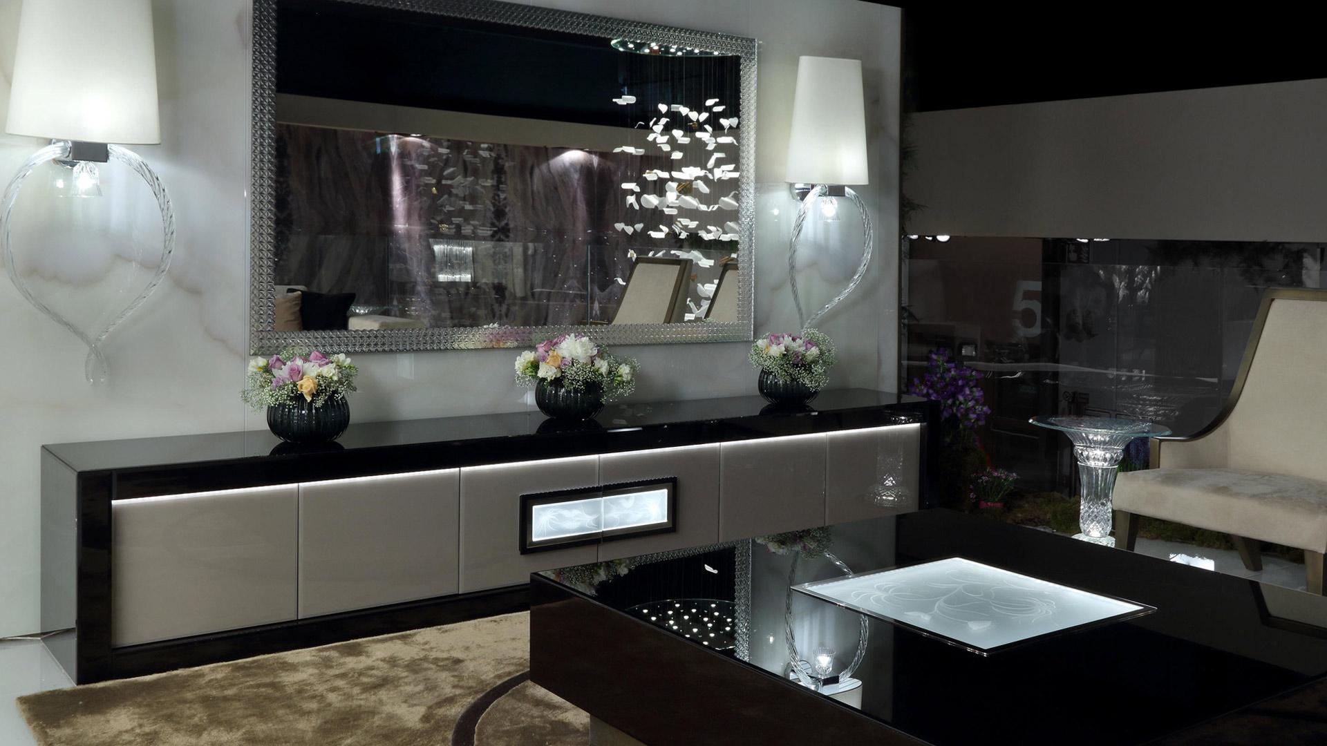 Wooden sideboard with integrated lighting | Palazzo Ducale by Reflex