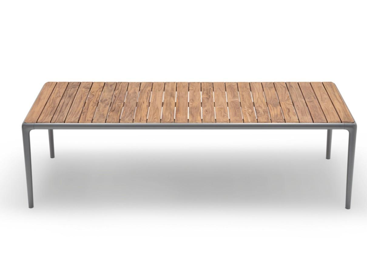 Rectangular garden table with teak top | 250 Yoko by Rolf Benz