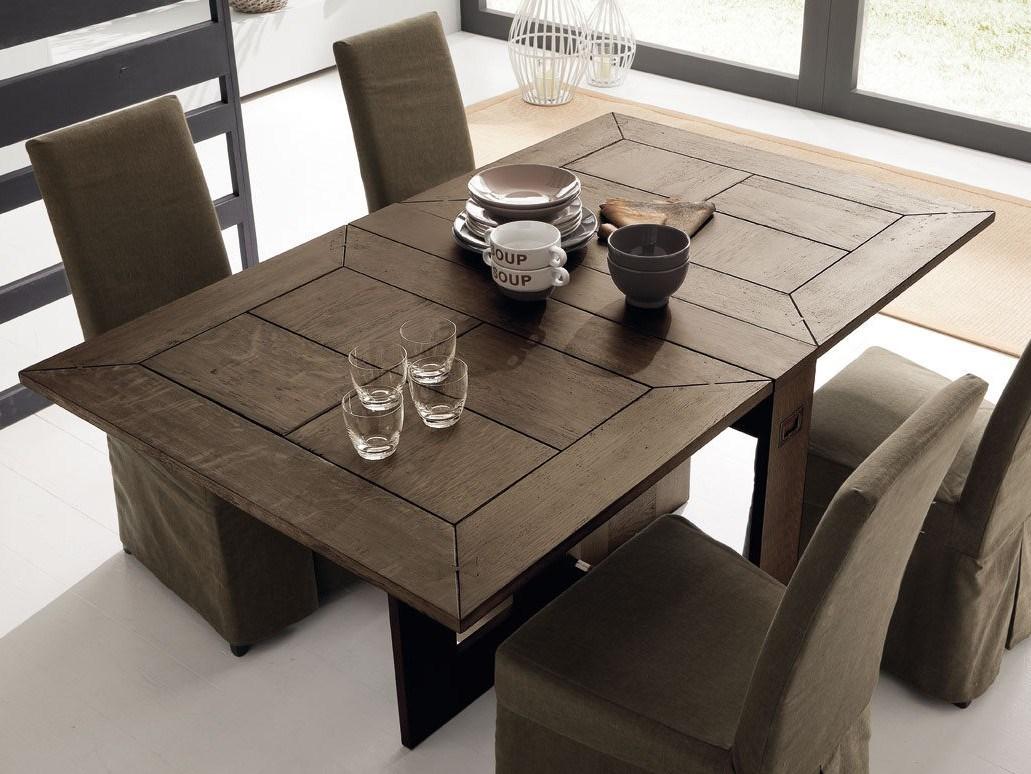 Extending rectangular solid wood console table | Farfalla by Altacorte