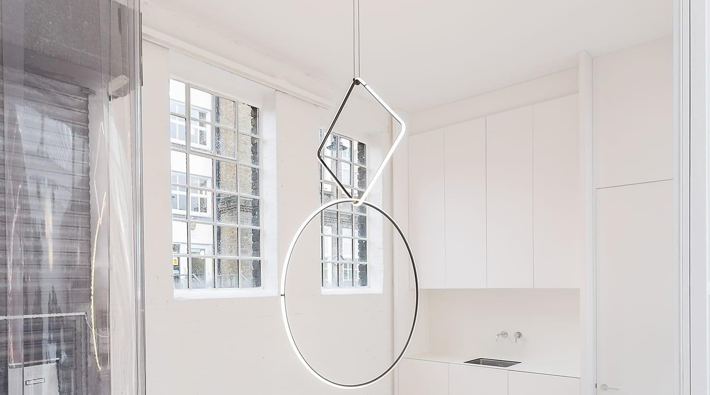 LED powder coated aluminium pendant lamp | Arrangements Square by Flos