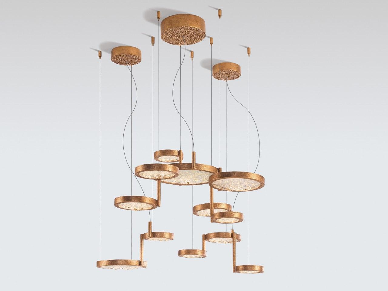 LED handmade bronze pendant lamp | Luna Ct3406 by Serip